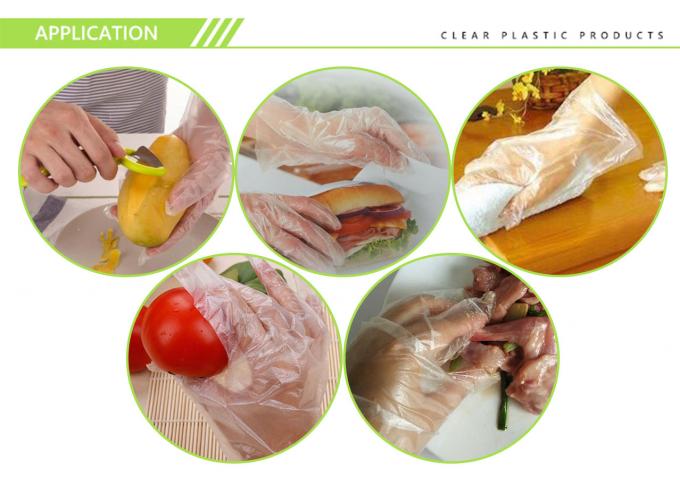 Gıda sınıfı için su geçirmez dayanıklı tek kullanımlık polietilen plastik eldiven